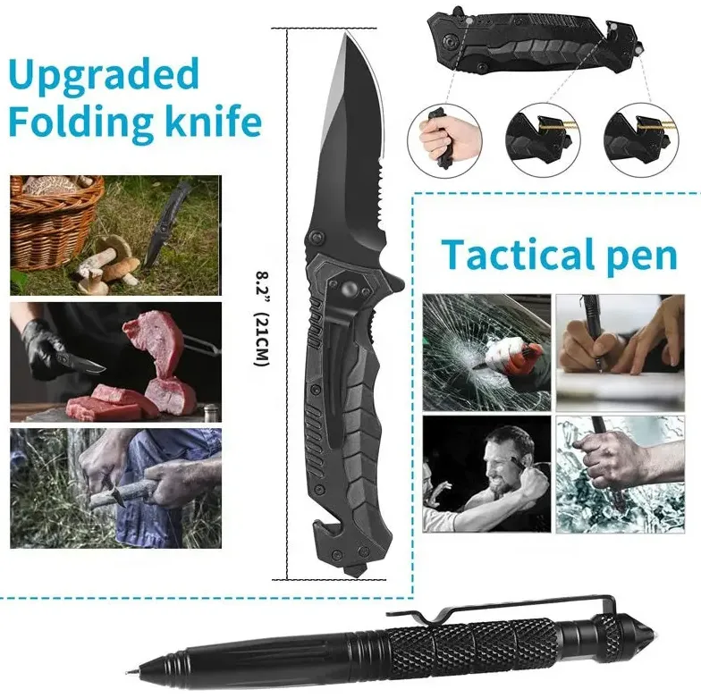 16-In-1 Outdoor Tactical Survival Camping Multi-Functional Kit