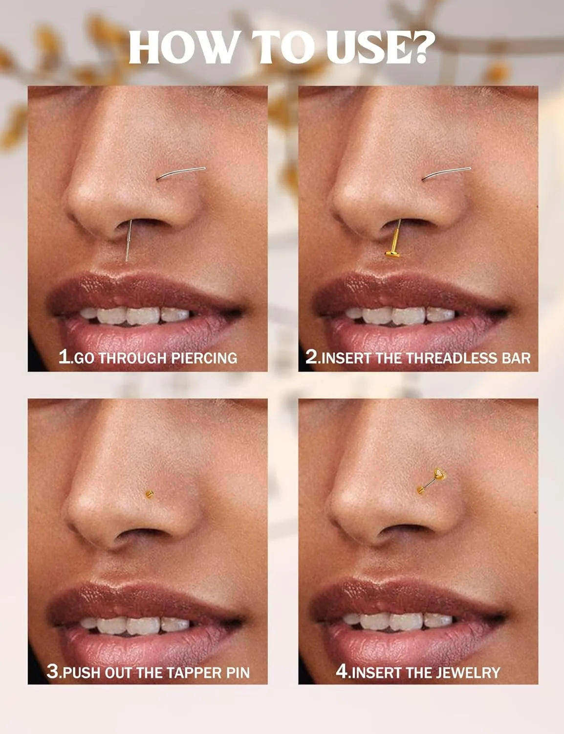 20G/18G Flat Back Earrings Stud - Hypoallergenic Earrings for Women - 316L Surgical Stainless Steel Tragus Cartilage Lip Medusa Piercing Jewelry - Threadless Nose Stud for Women Men
