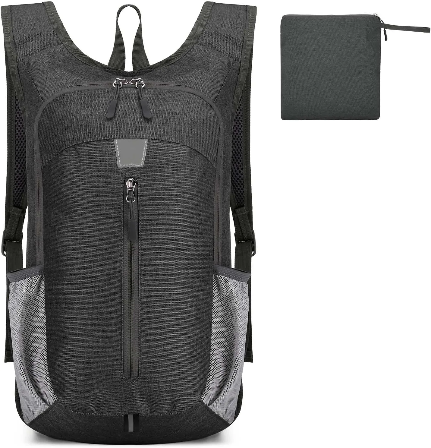 20L Lightweight Hiking Daypack Foldable Travel Backpack for Men Women Travel Camping Vacation (Black)