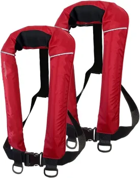 2Pcs/pack USCG Type V Approved Automatic Inflatable Life Jacket Vest with 33gram Cartridge for Adult