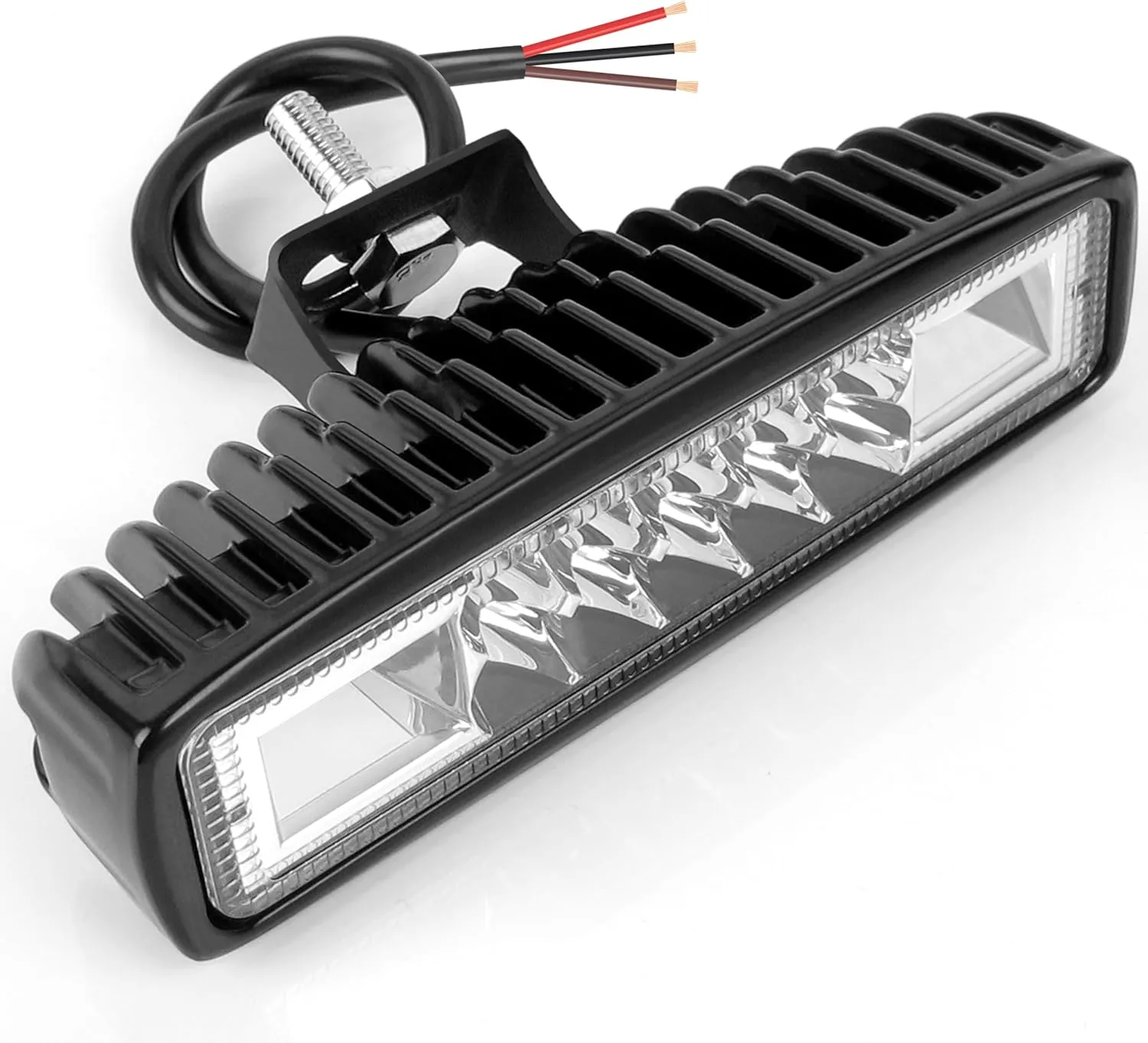 6 Inch Slim Led Light Bar, White&Yellow Flashing Waterproof Strobe Led Off road Pods Lights For SUV ATV Car Truck Golf Cart 12V 24V Amber Led Driving Fog Lights (2 Pack)