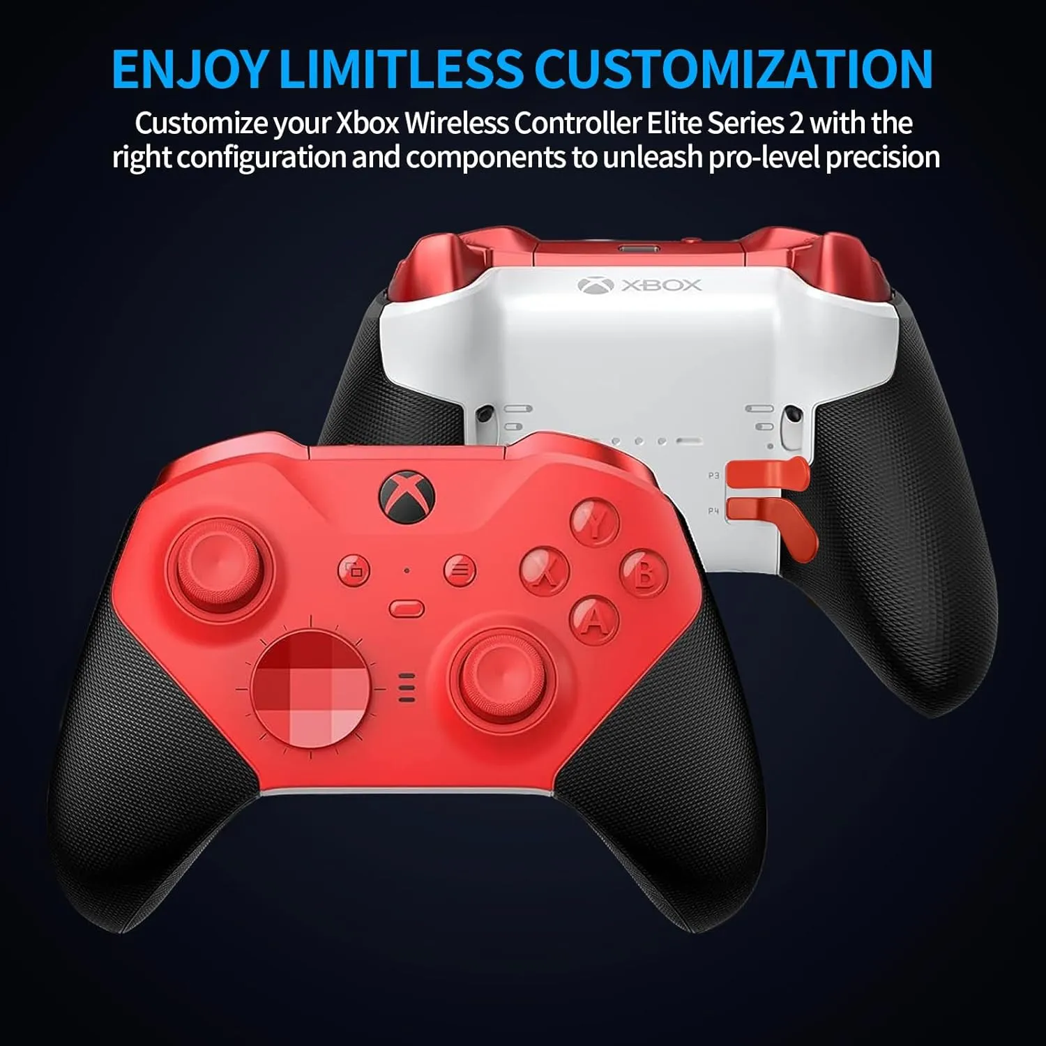 Accessories for Xbox Elite Controller Series 2-13 in 1 Replacement Paddles Thumbsticks Analog Sticks Joystick Parts Repair Kit Component Set with 2 D-Pads, 1 Tool