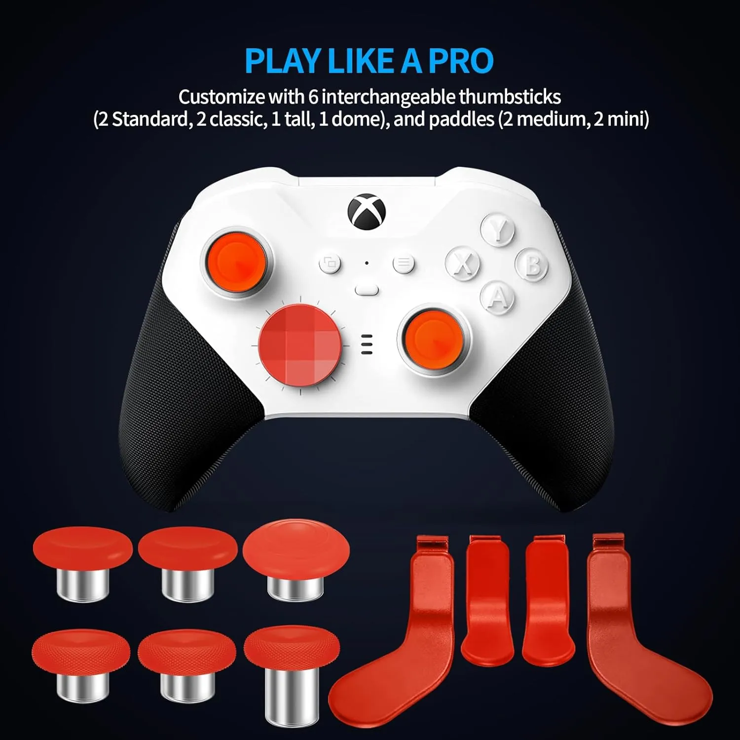 Accessories for Xbox Elite Controller Series 2-13 in 1 Replacement Paddles Thumbsticks Analog Sticks Joystick Parts Repair Kit Component Set with 2 D-Pads, 1 Tool