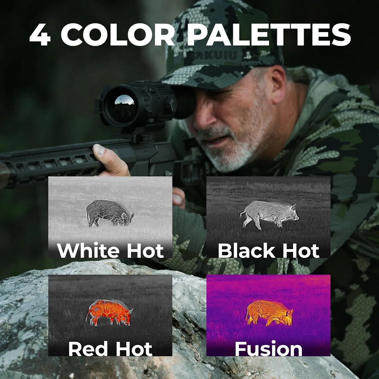 AGM Global Vision Rattler V2 Thermal Imaging Rifle Scope for Hunting. High Resolution Thermal Scope with High Sensitivity Thermal Optics IR Vision riflescope. Waterproof & Durable Design
