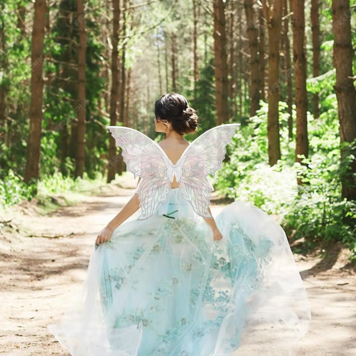 ALIBBON Fairy Wings Transparent Fairy Wings Costume for Women, Butterfly Wings Dress Up Accessories