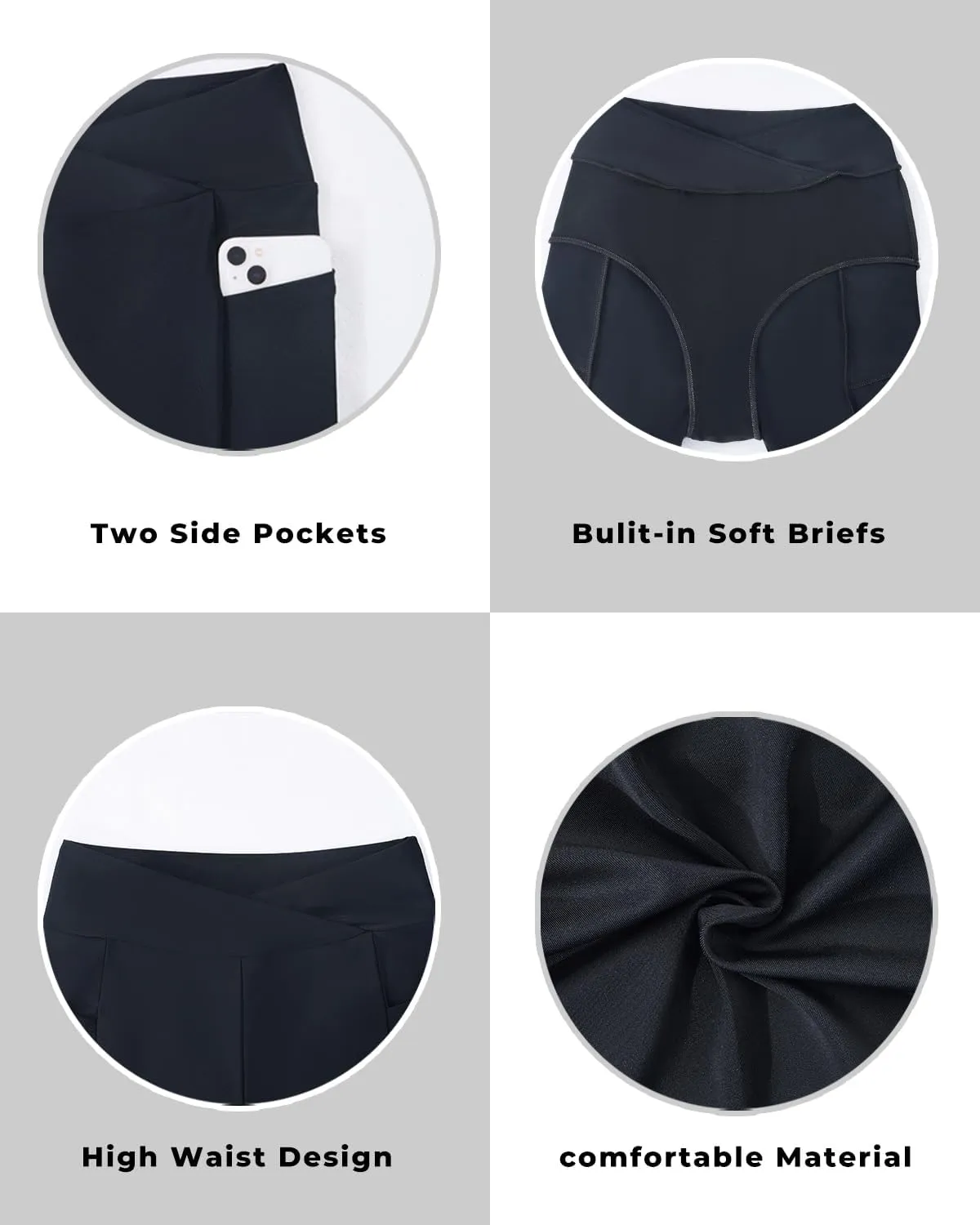 Aqua Eve Plus Size Swim Shorts Women Tummy Control Swimsuit Bottoms High Waisted Bikini Bottom