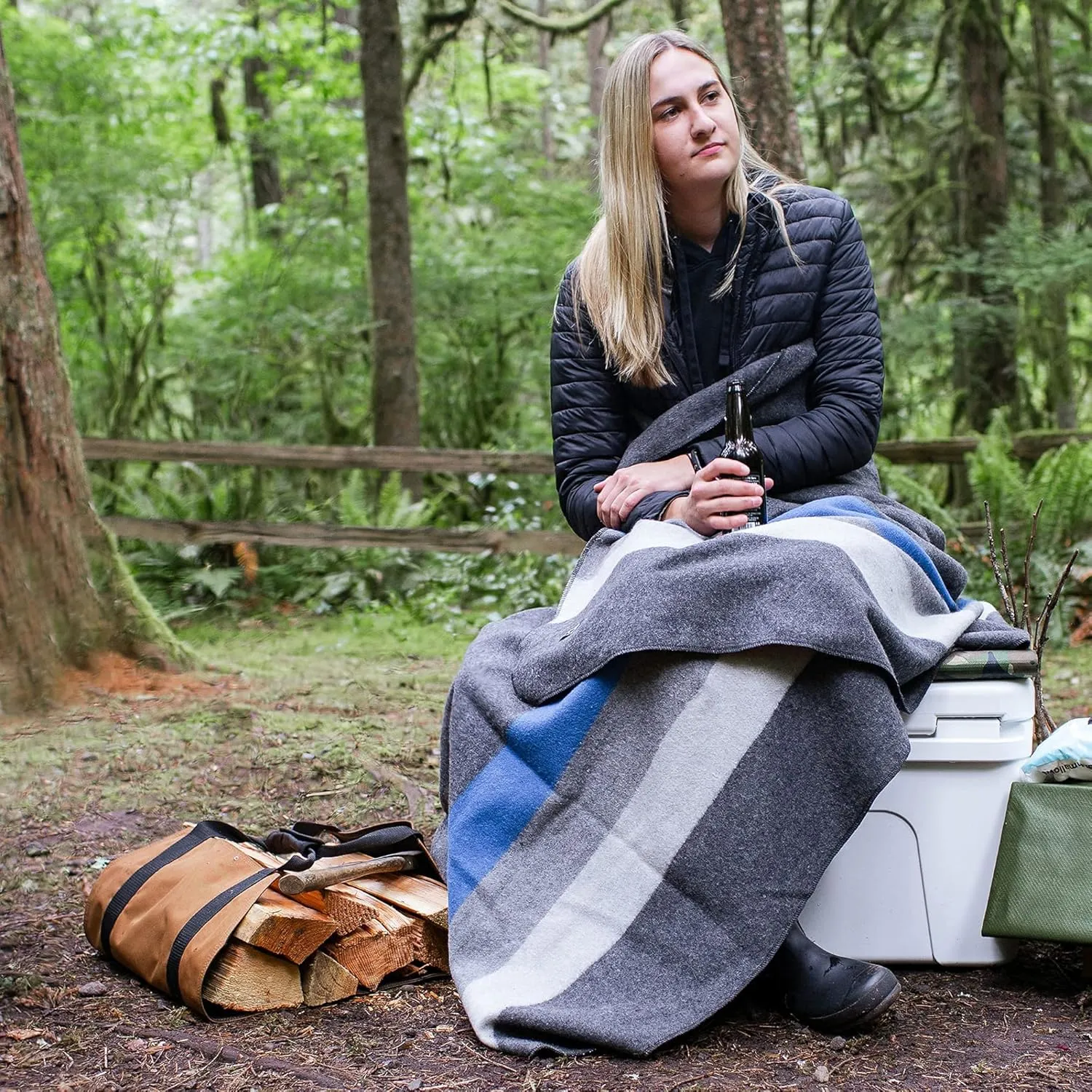 Arcturus Patterned Wool Blankets - 4.5lbs Warm, Heavy, Washable, Large | Great for Camping, Outdoors, Sporting Events, or Survival & Emergency Kits