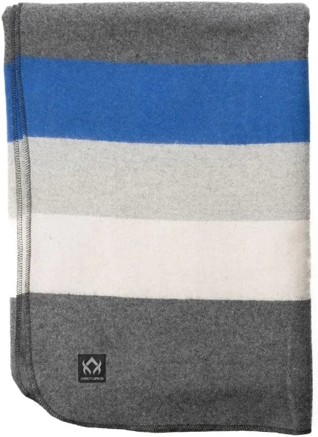 Arcturus Patterned Wool Blankets - 4.5lbs Warm, Heavy, Washable, Large | Great for Camping, Outdoors, Sporting Events, or Survival & Emergency Kits