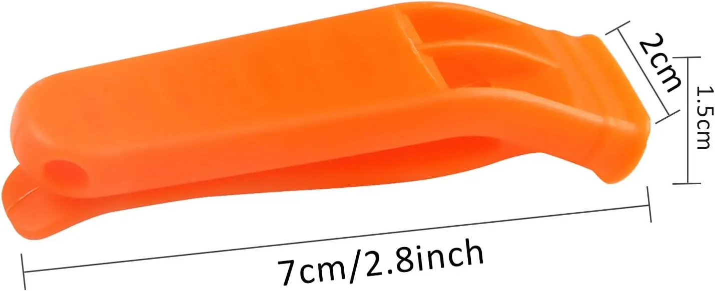 AUGSUN 10 Pcs Safety Whistle Marine Whistle Plastic Whistles with Lanyard for Emergency