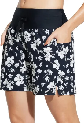 baleaf Women's 9" High Waisted Swim Board Shorts Quick Dry Swimsuits Bottoms with Drawstring