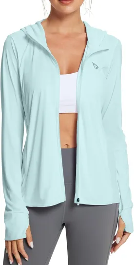 baleaf Women's UPF 50  Sun Protection Shirts SPF Jacket UV Cooling Hoodie Long Sleeve Summer Clothing for Outdoor Hiking