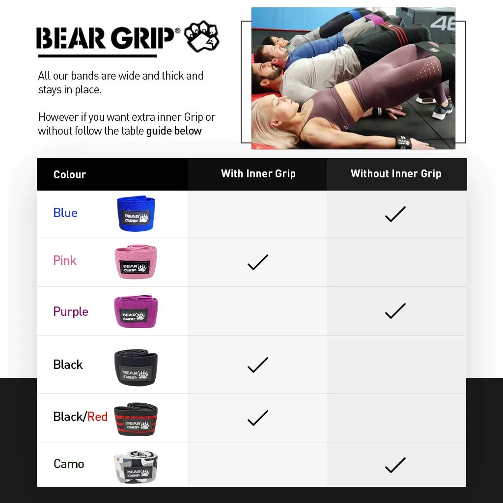 Bear Grip Hip Band Circle - Glute Activation Band Heavy Elasticated Cotton in Two Sizes Ideal for Warm ups … Blue M