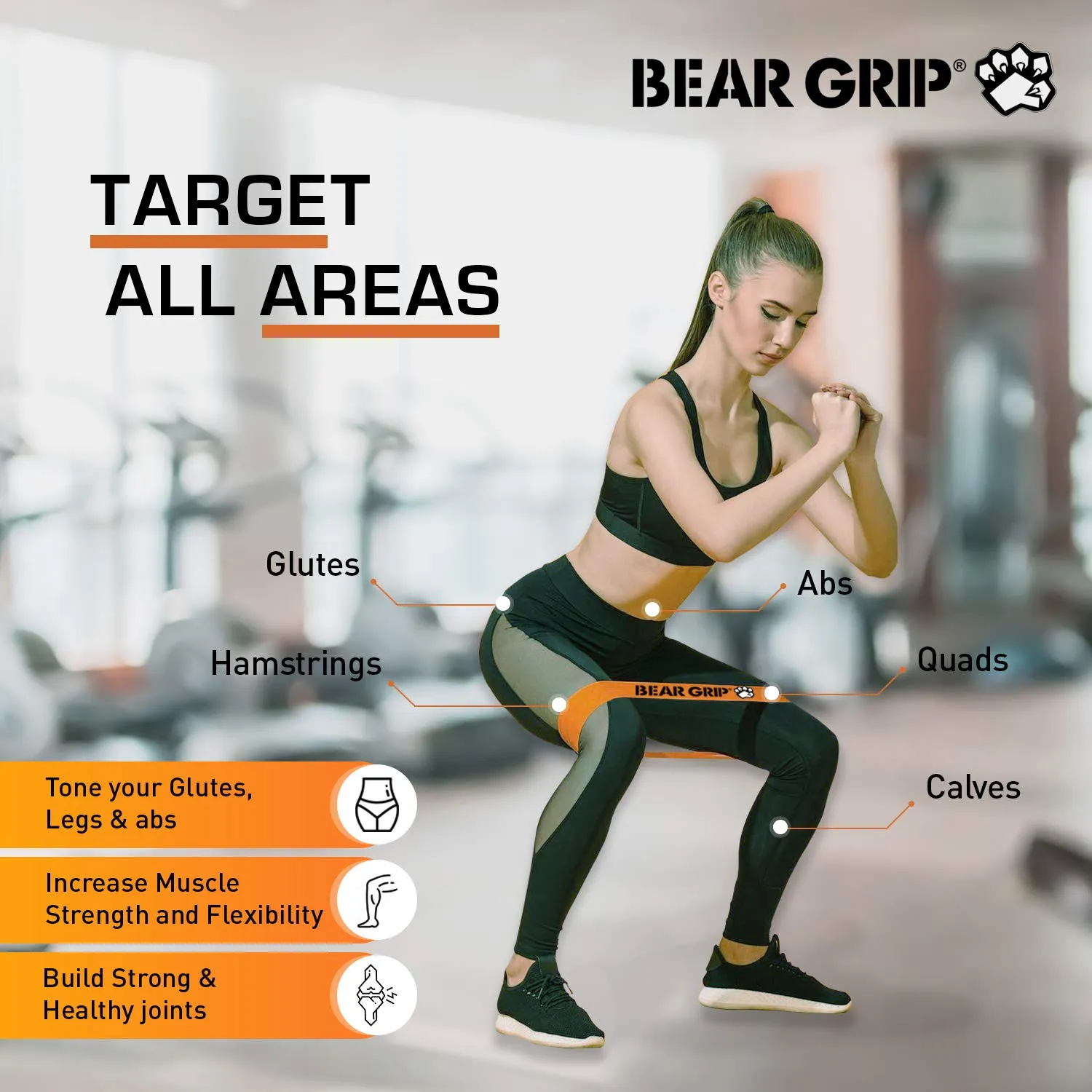 Bear Grip Hip Band Circle - Glute Activation Band Heavy Elasticated Cotton in Two Sizes Ideal for Warm ups … Blue M