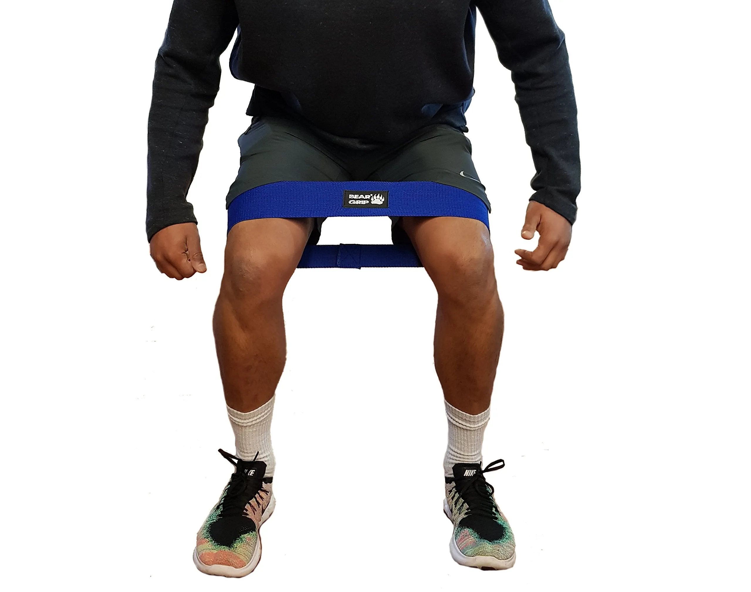 Bear Grip Hip Band Circle - Glute Activation Band Heavy Elasticated Cotton in Two Sizes Ideal for Warm ups … Blue M
