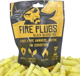 Black Beard Fire Plugs (50 Plugs) | 100% Weatherproof Fire Starter for Campfires | Can Light 50  Fires | Extra Long Burn Time | 30 Yr Shelf Life for Emergency Survival Kits | Made in USA, Yellow
