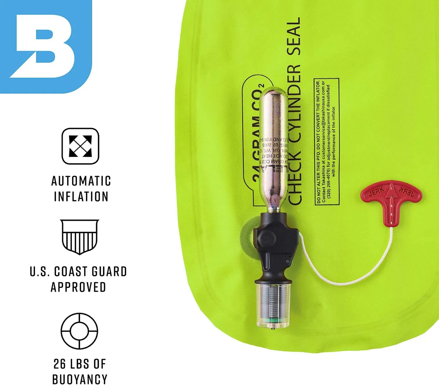 BLUESTORM Gear Cirrus26 Inflatable PFD Life Jackets for Adults | US Coast Guard Approved Automatic Life Vest w/Manual Override Convertibility