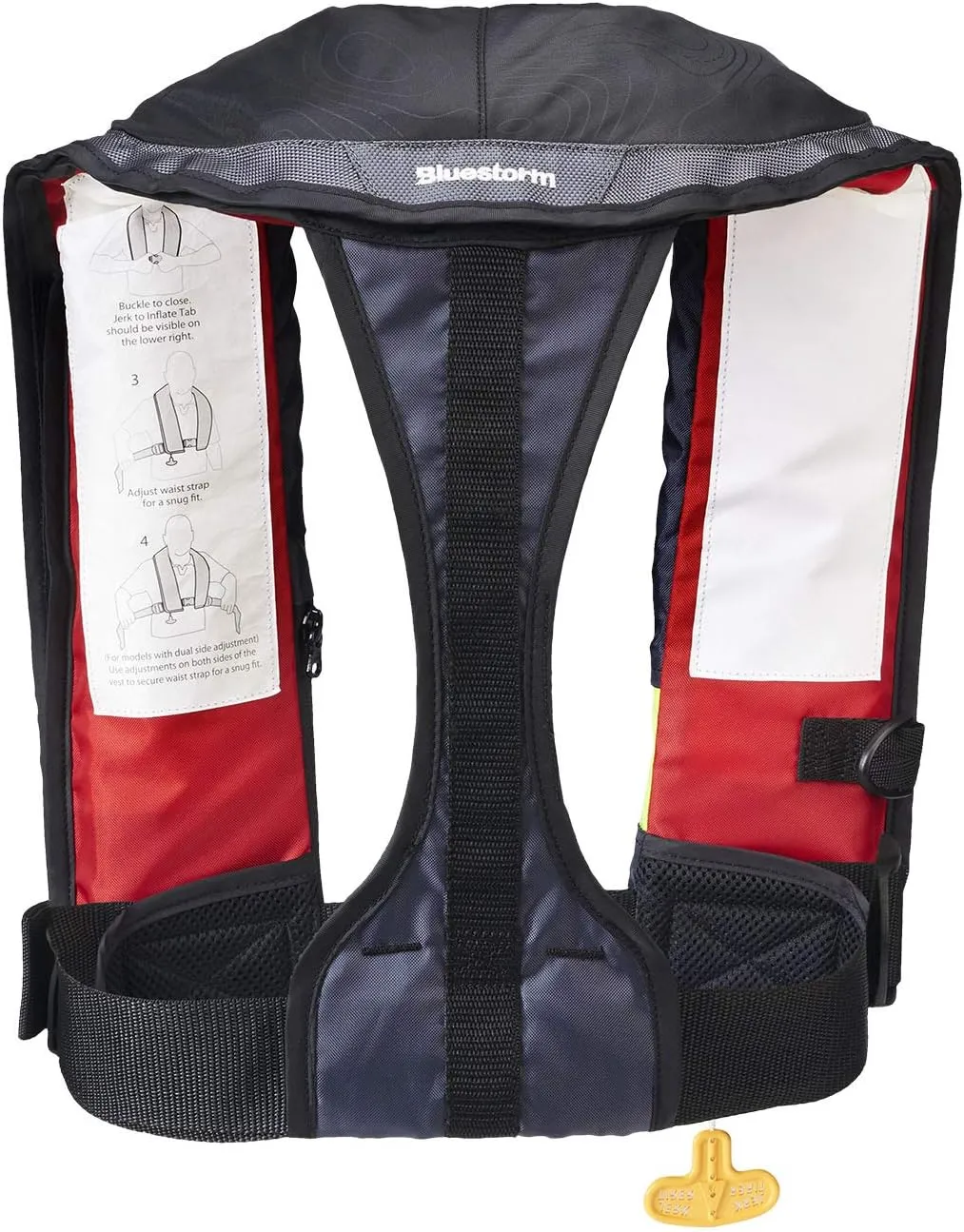 BLUESTORM Stratus 35 Inflatable Life Jacket PFD for Adults | US Coast Guard (USCG) Approved Automatic Self Inflating Life Vest Preserver with Manual Ripcord