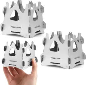 Blulu 2 Pcs Foldable Stove Portable Camping Stove for Outdoor Cooking, Lightweight Easy to Assemble Stove for Camping Backpacking Hunting Hiking Picnic, 2.9 x 2.4 x 3.1 Inches