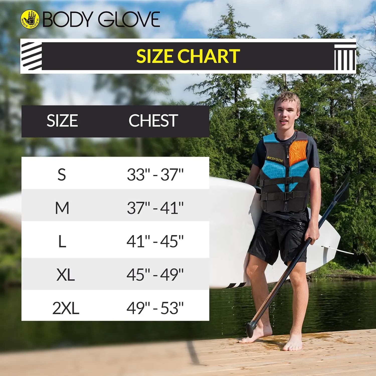 Body Glove Phantom Men's Neoprene Life Vest, USCG and Transport Canada Approved PFD, Lightweight, Fit for Boating Fishing Kayaking Rafting Paddling