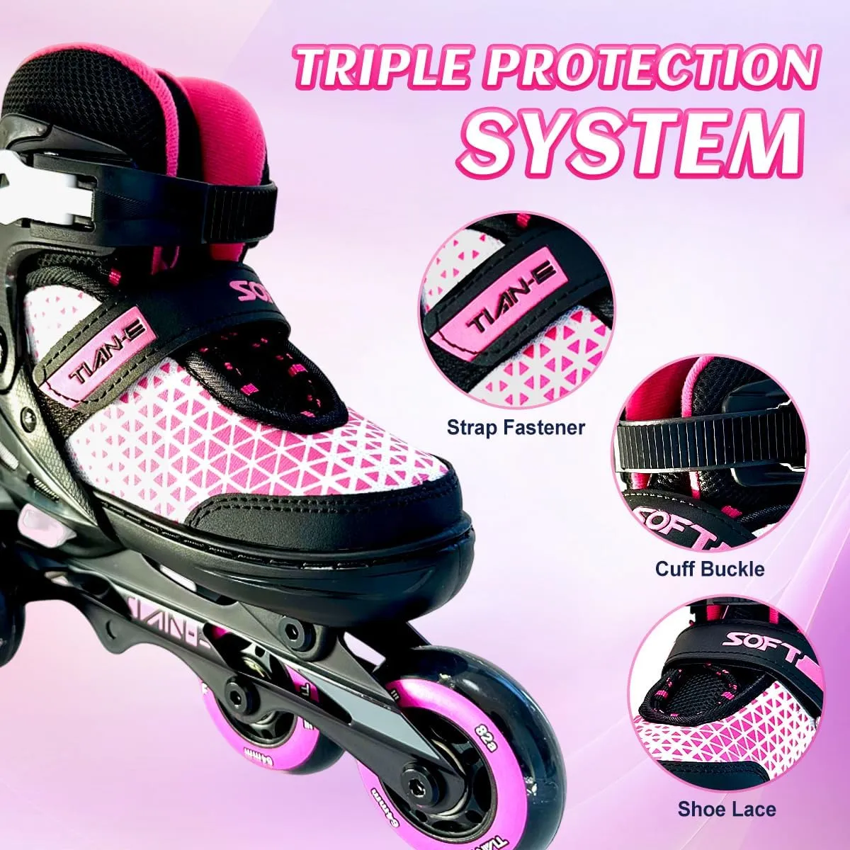 Boys Girls Adjustable Inline Skates Roller Skates 2 in 1 Convertible Roller Blade for Children Kids