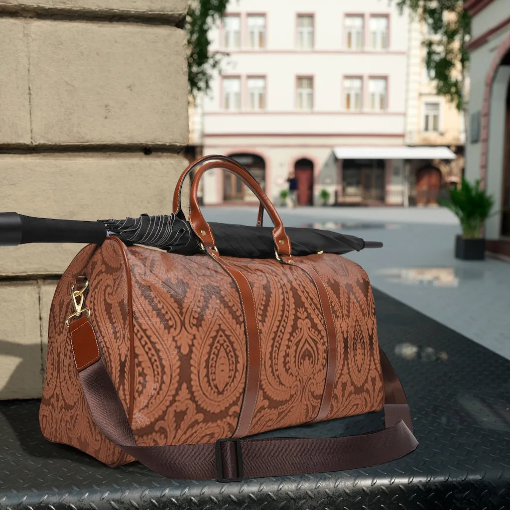 Brown Paisley Waterproof Travel Bag