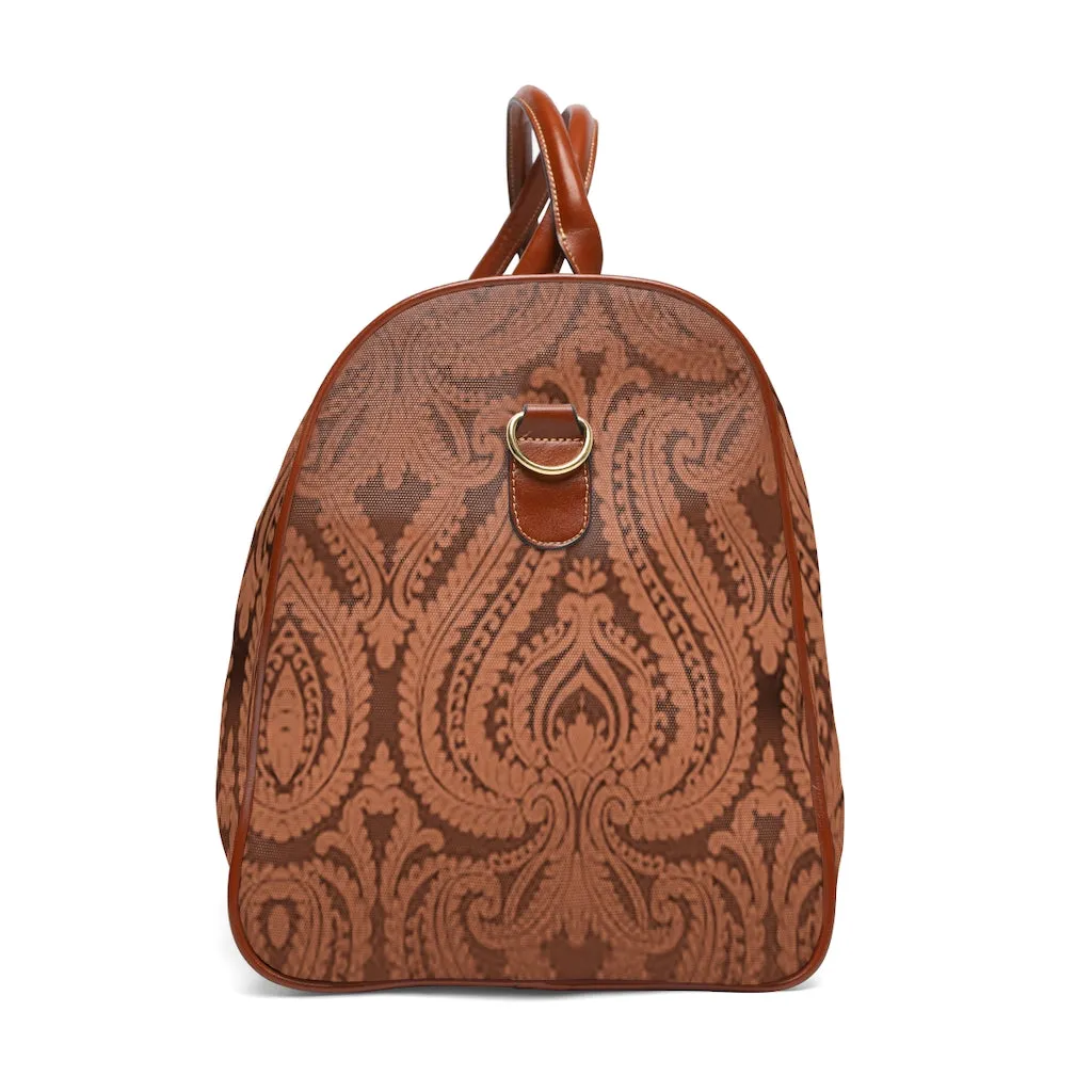 Brown Paisley Waterproof Travel Bag