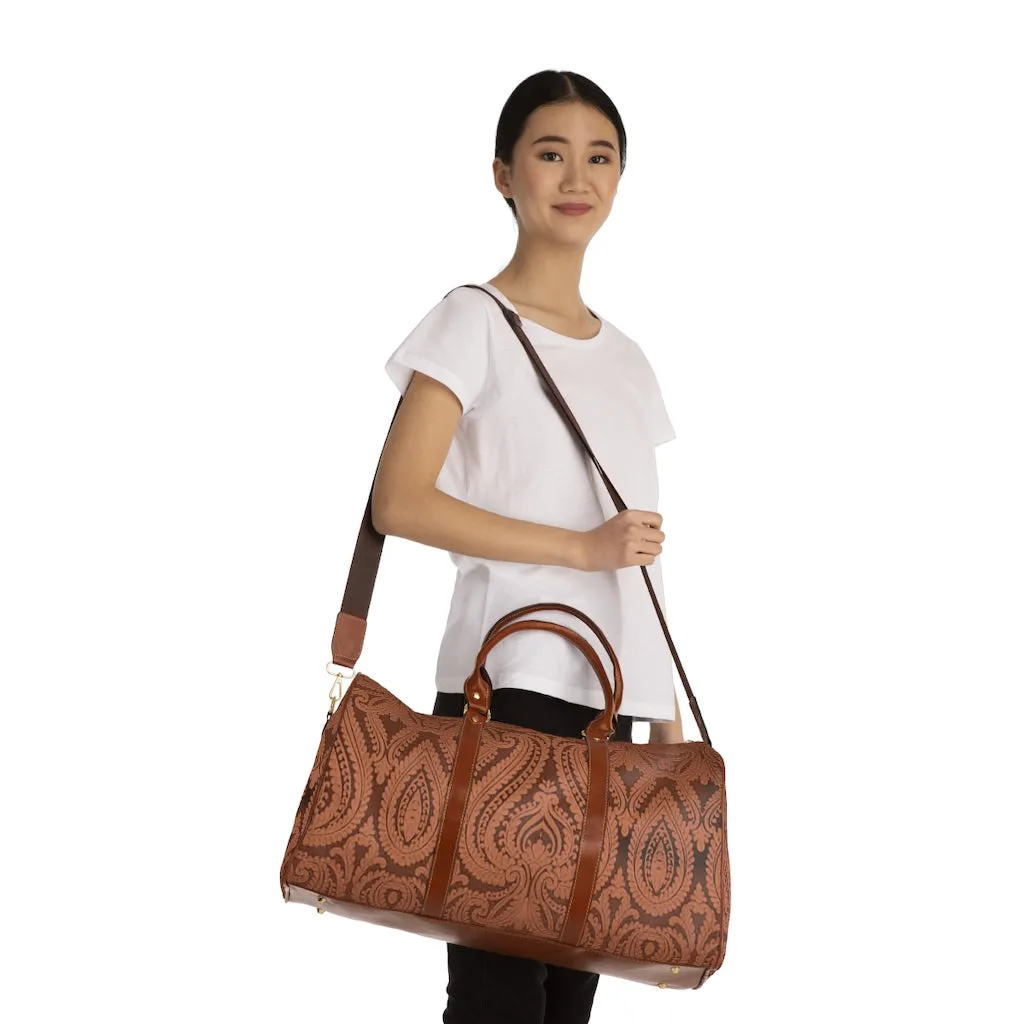 Brown Paisley Waterproof Travel Bag