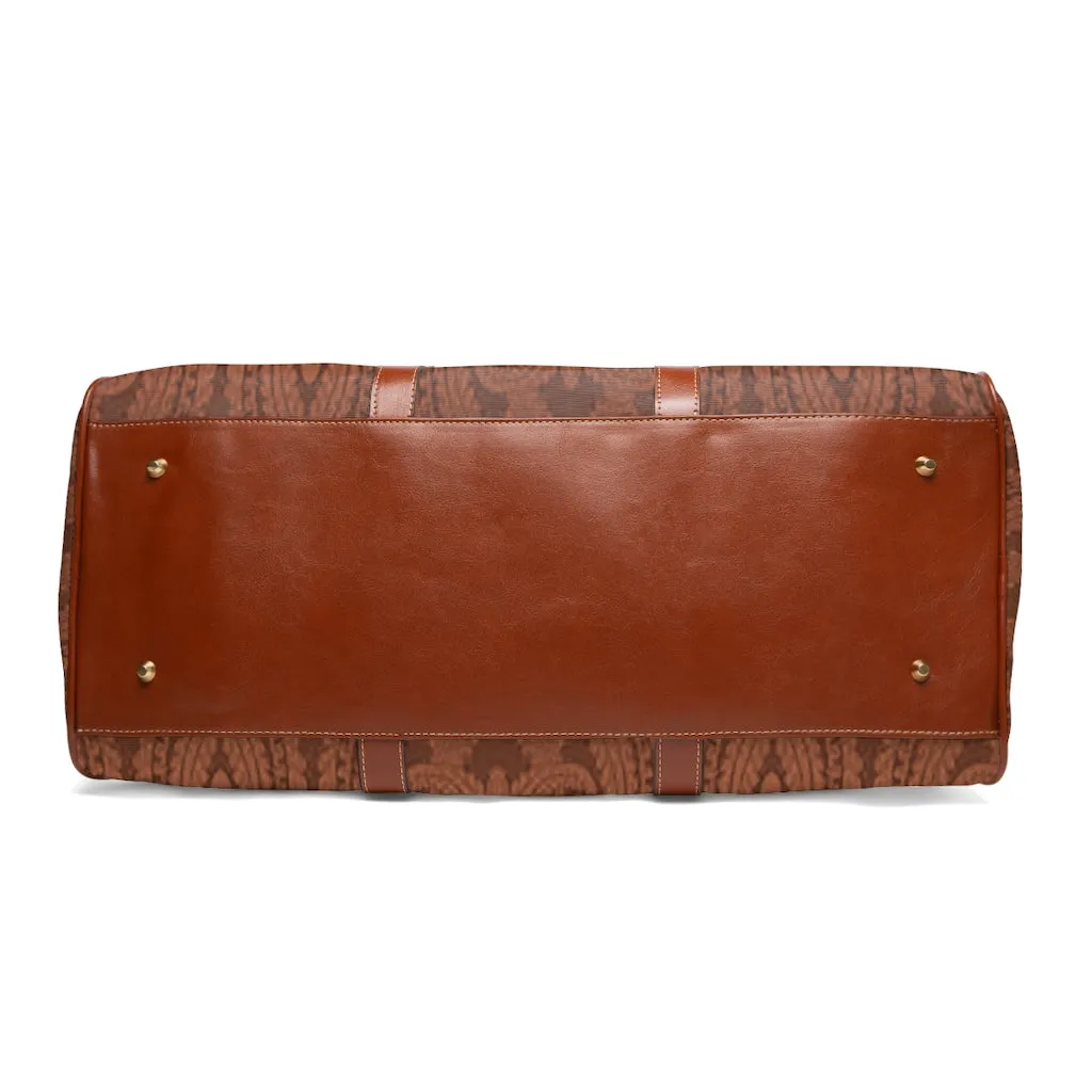 Brown Paisley Waterproof Travel Bag