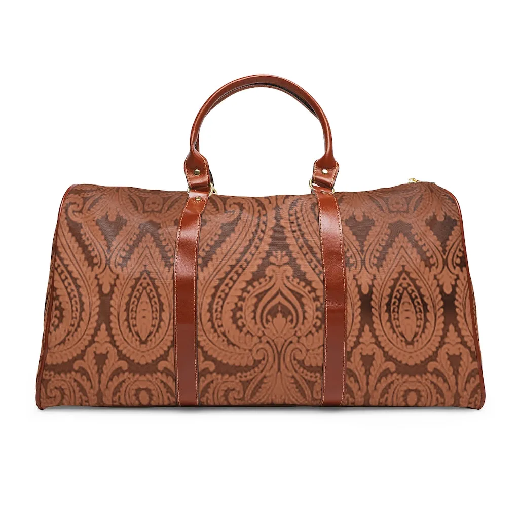 Brown Paisley Waterproof Travel Bag
