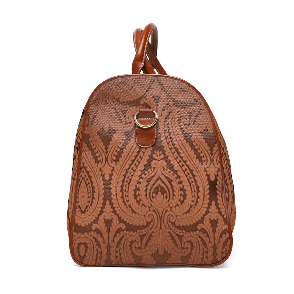 Brown Paisley Waterproof Travel Bag