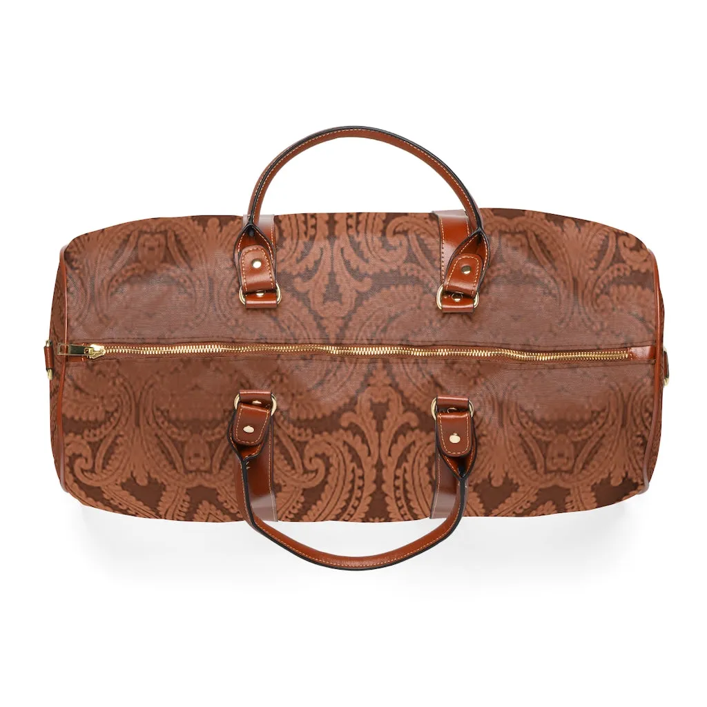 Brown Paisley Waterproof Travel Bag