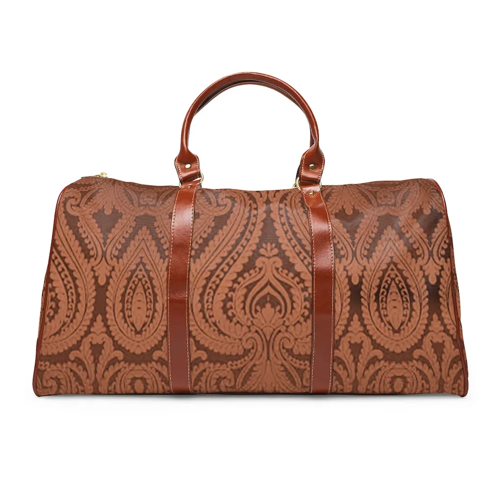 Brown Paisley Waterproof Travel Bag