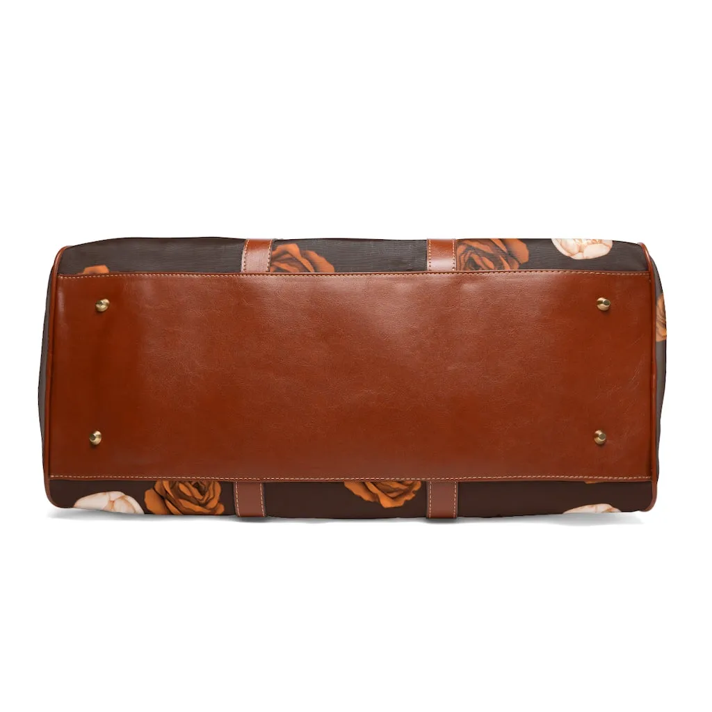 Brown Roses Waterproof Travel Bag