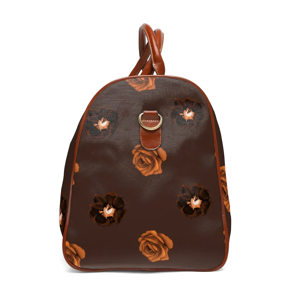 Brown Roses Waterproof Travel Bag
