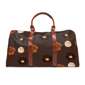 Brown Roses Waterproof Travel Bag