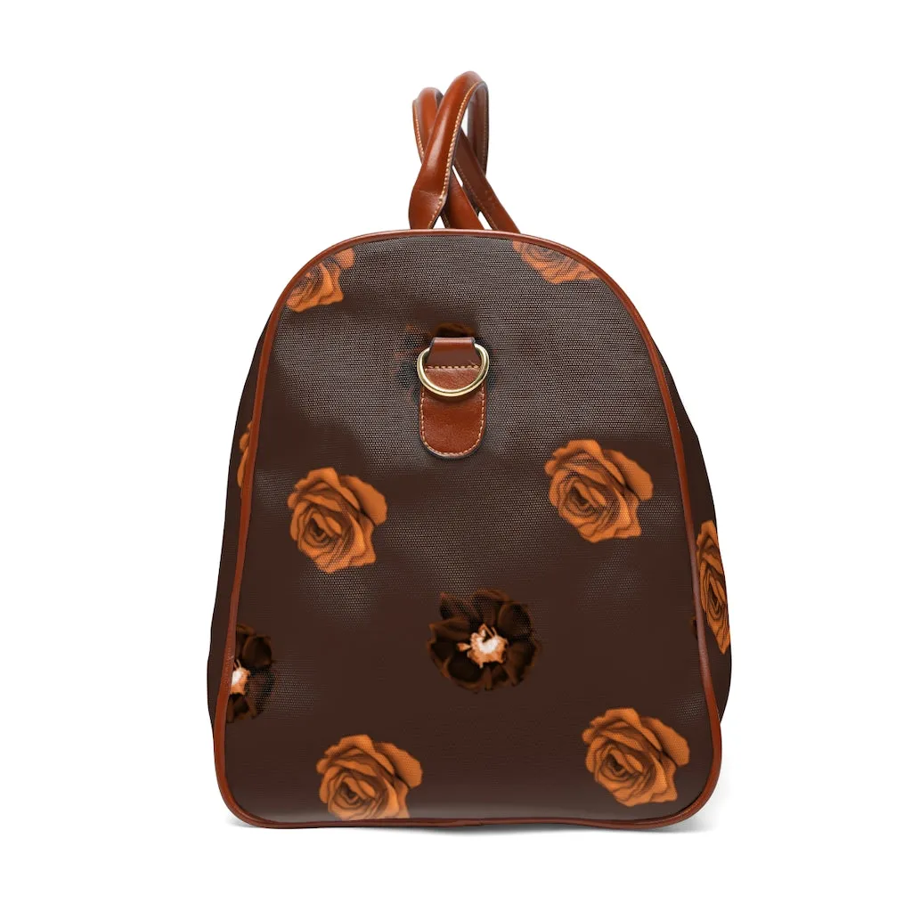 Brown Roses Waterproof Travel Bag