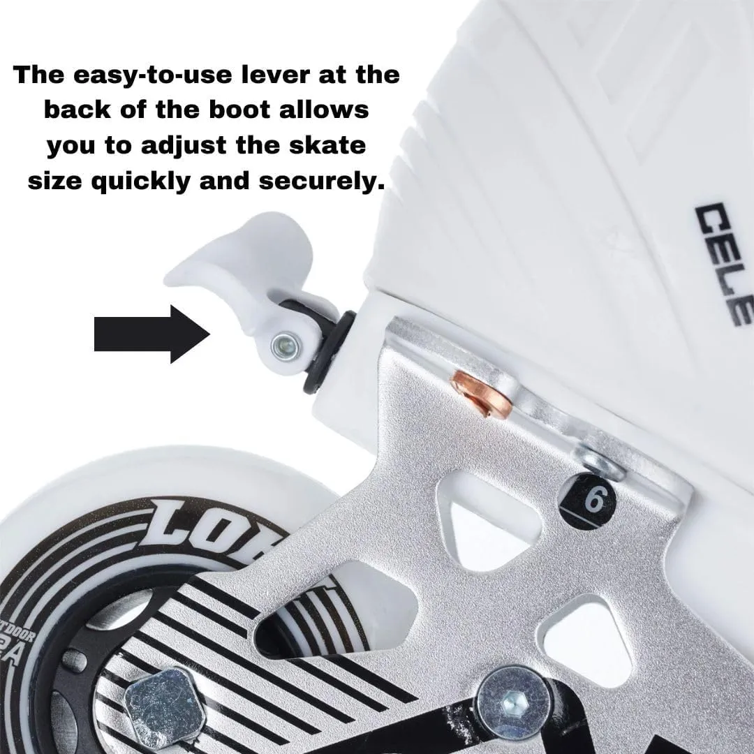 Cele Adjustable Senior Junior Youth Roller Inline Hockey Skates, New Model