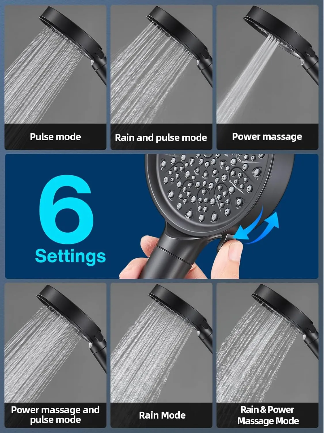 Cobbe Handheld Filtered Shower Head - Filters >99% Chlorine - Advanced 2.0 Carbon System - Water Softening Beads for Hard Water - Relieves Dry, Itchy Skin - Matte Black