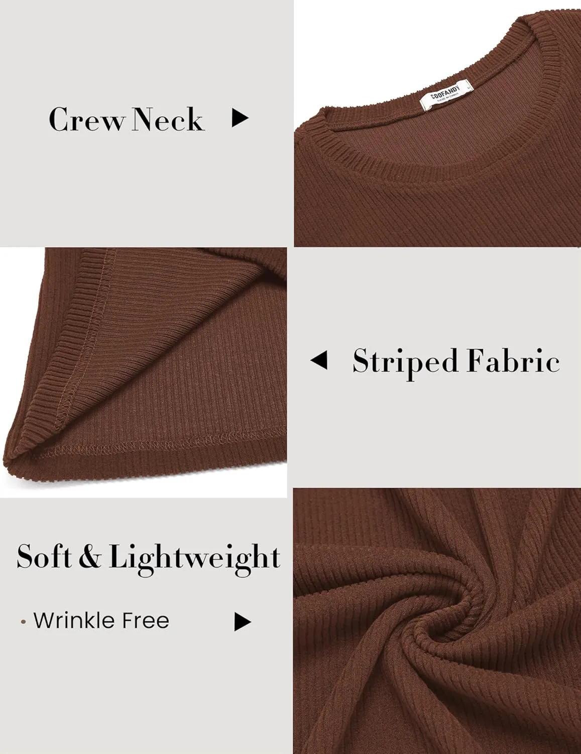 COOFANDY Mens Long Sleeve Shirts Thermal T-Shirt Slim Fit Crewneck Sweater Knitted Pullover Shirt