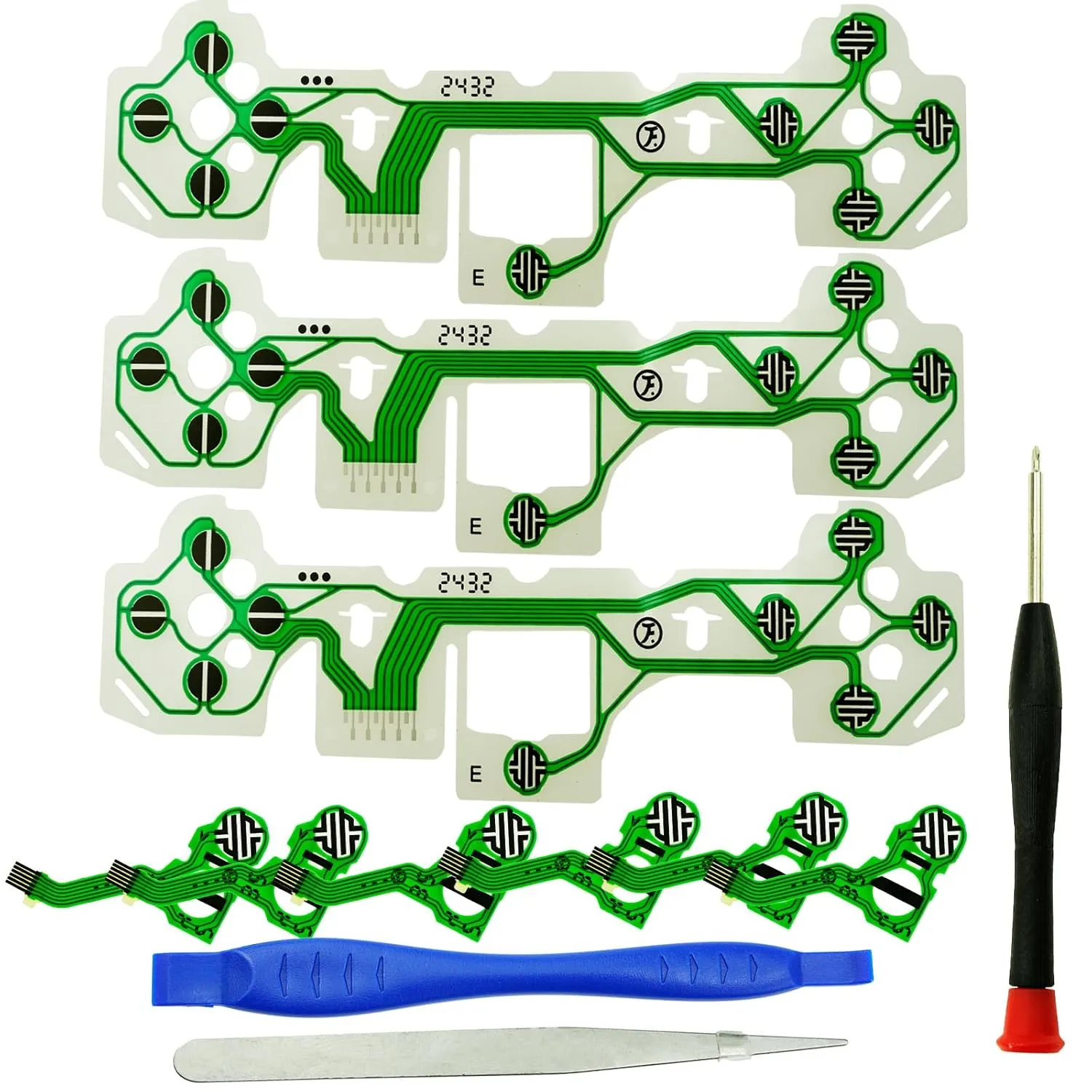 CTHTBZ 3PCS Conductive Film Keypad Flex Cable for PS5 Controller, V3 BDM-030 Button Ribbon Circuit Board Replacement