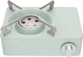 Dr.HOWS Twinkle Mini Camping Stove Burner - Portable Butane Stove for Camping, Picnic, Outdoor - Single Burner Camp Stove with Carrying Case - Mint