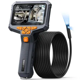 Dual Lens Endoscope Camera with Light, Teslong 4.3" HD Snake Borescope Inspection Camera, Automotive Scope Cam with Flexible Cable, Home Waterproof Fiber Optic for Sewer Drain Pipe (16.5FT)