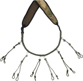 Duck Call Lanyard, Hand Braided Paracord Game Call Lanyard with 12 Adjustable Loops and 6 Buckles, Military Grade Hunting Call Lanyard for Outdoor Predator(Khaki)