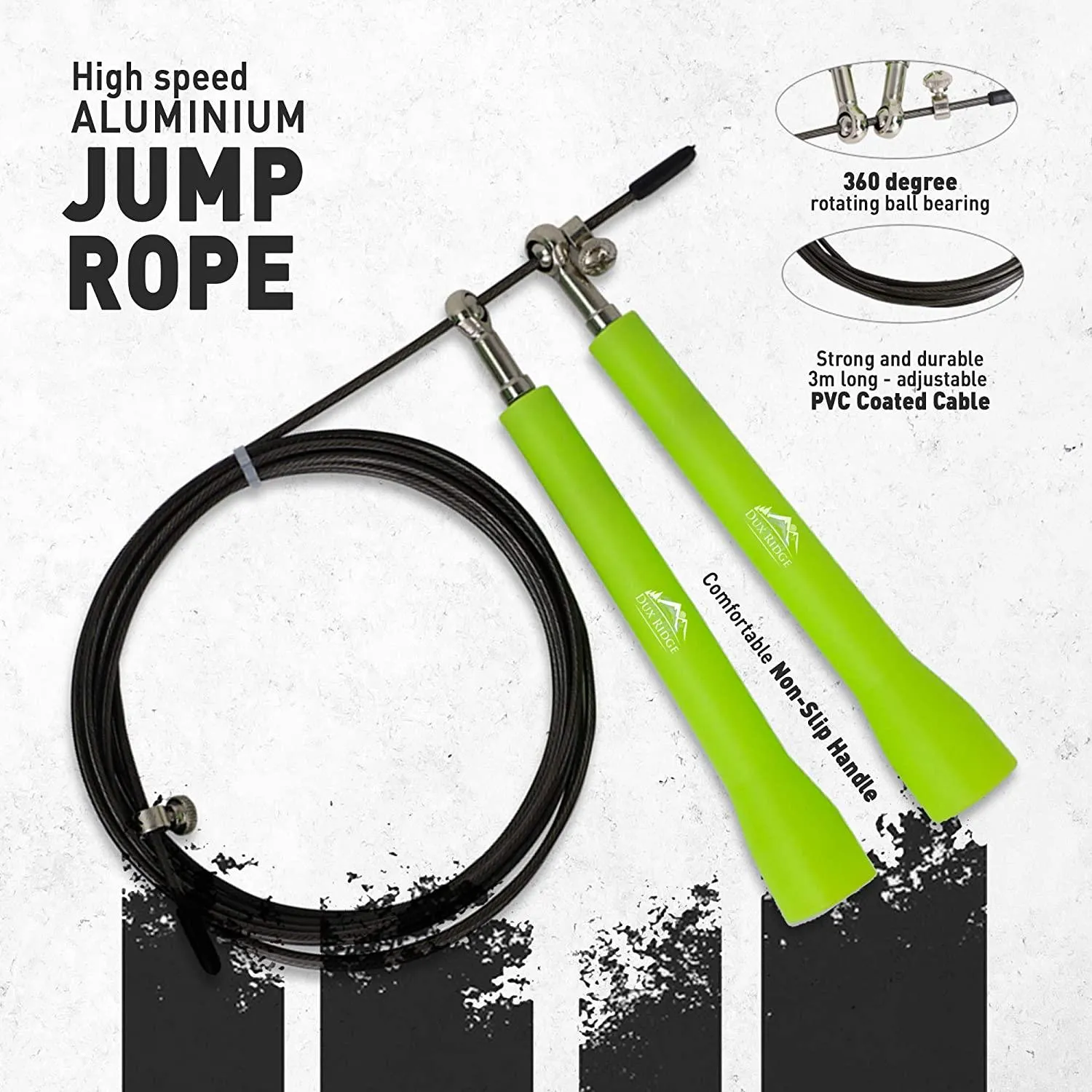 Dux Ridge Workout Pack Includes 65cm Yoga Exercise Ball/Chair with Pump - 3m Aluminium Jump Rope - 4 Progressive Loop Bands   Workout Guide to get You Started.