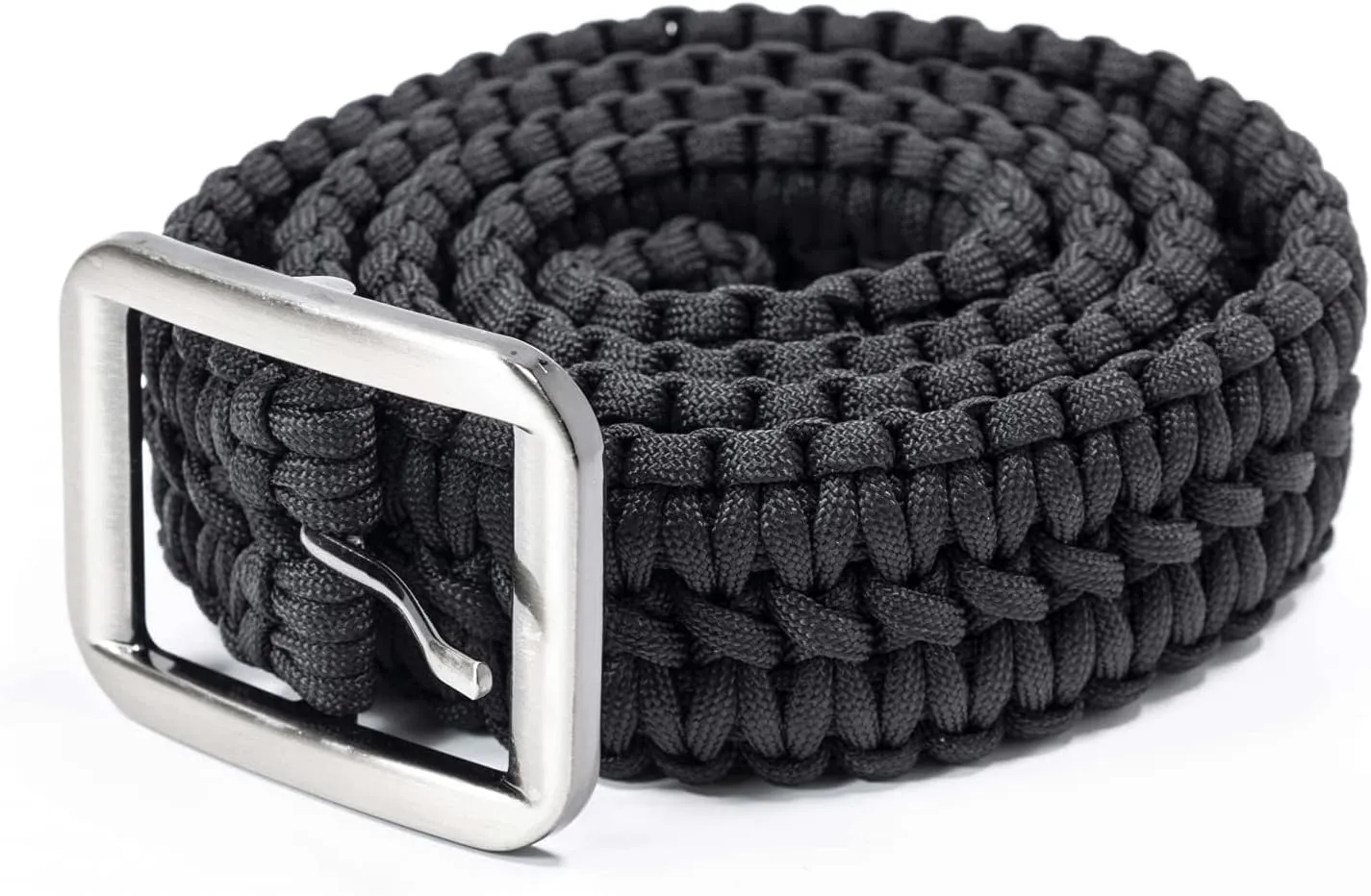 EDC Survival 550 Paracord Belt with Stainless Steel Buckle, 52 inch (Universal Fit, 3 colors)