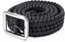 EDC Survival 550 Paracord Belt with Stainless Steel Buckle, 52 inch (Universal Fit, 3 colors)