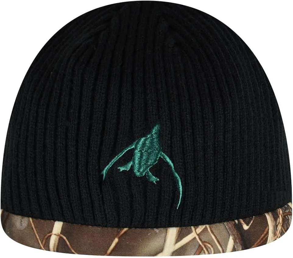 EDTREK Waterproof and Windproof Camo Beanie Hunting Hat - Timber and Blaze Orange Camo Hunter Hat