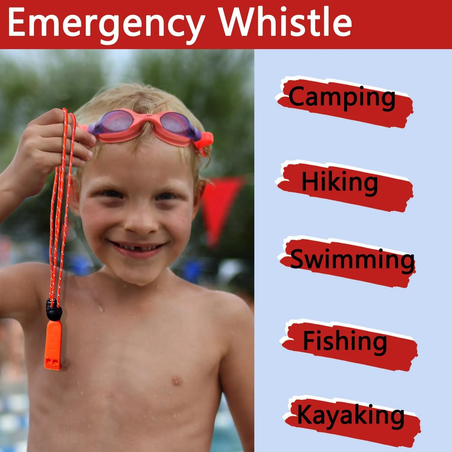 Emergency Whistle, 120db Safety Whistle Survival Shrill Loud for Camping Hiking Hunting Boating Fishing Life Vest Jacket Rescue Signaling Kids Lifeguard 5 Pack