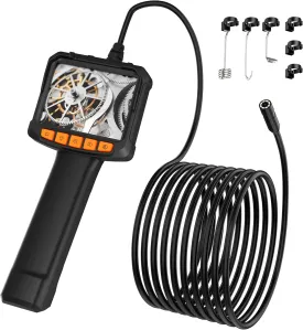 Endoscope Camera with Light, Pancellent 1920P Inspection Snake, HD Color Display, Waterproof Industrial Borescope with 8 Adjustable LED,16.5ft Semi-Rigid Cable Sewer Camera (Getting Start Level)
