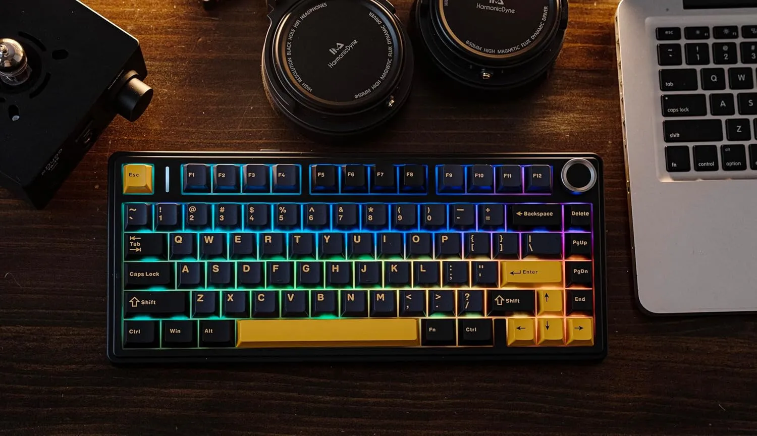 EPOMAKER x Aula F75 Gasket Mechanical Keyboard, 75% Wireless Hot Swappable Gaming Keyboard with Five-Layer Padding&Knob, Bluetooth/2.4GHz/USB-C, RGB (Black, Ice Vein Switch)